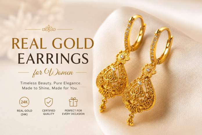 Real Gold Earrings for Women