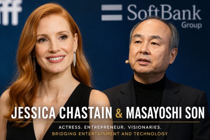 Jessica Chastain and Masayoshi Son