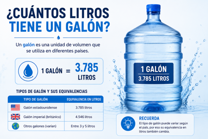 ¿Cuántos litros tiene un galón