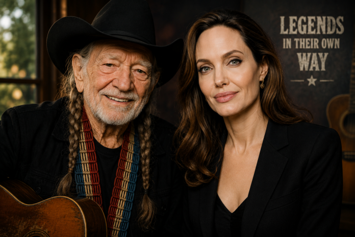Willie Nelson and Angelina Jolie