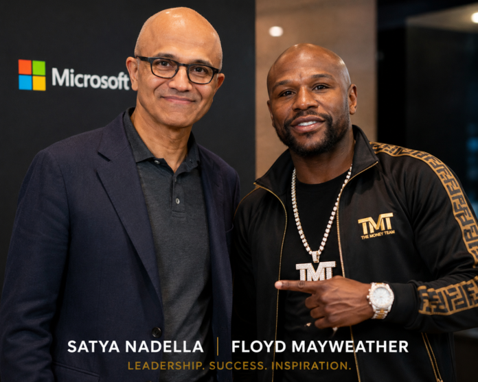 Satya Nadella and Floyd Mayweather