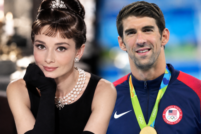 Audrey Hepburn and Michael Phelps