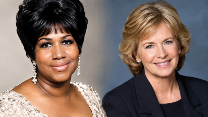 Aretha Franklin and Kathy Warden