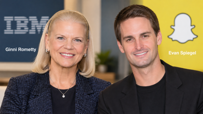 Ginni Rometty and Evan Spiegel