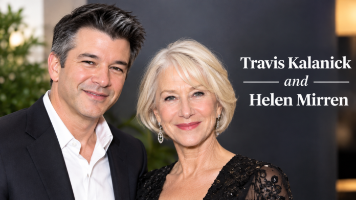 Travis Kalanick and Helen Mirren